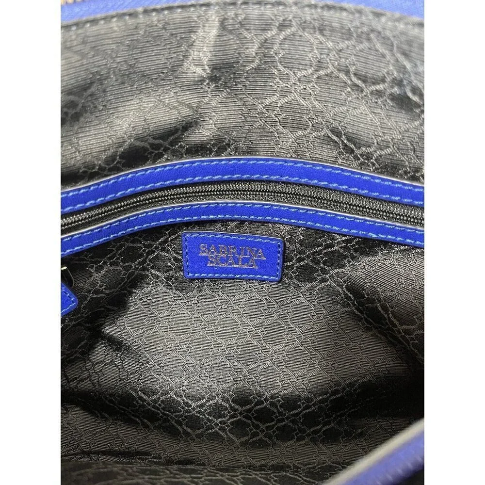 SABRINA SCALA Blue Woven Leather SATCHEL BLUE CROSSBODY Hong Kong